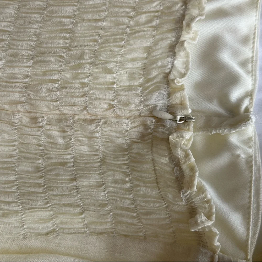 Light Yellow Ruffle Button-Front Mini Dress - Picture 5 of 5